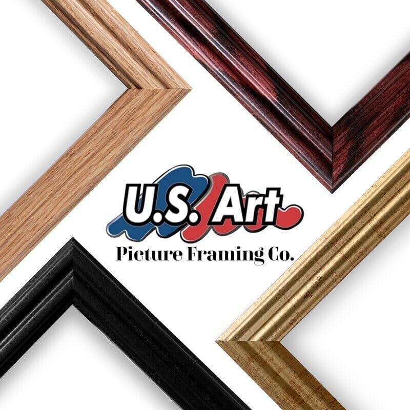 US Art Marcos de 11 x 14 pulgadas, estilo tradicional, roble envejecido, delgado, 0.75 pulgadas de ancho, madera maciza, decoración de pared, póster