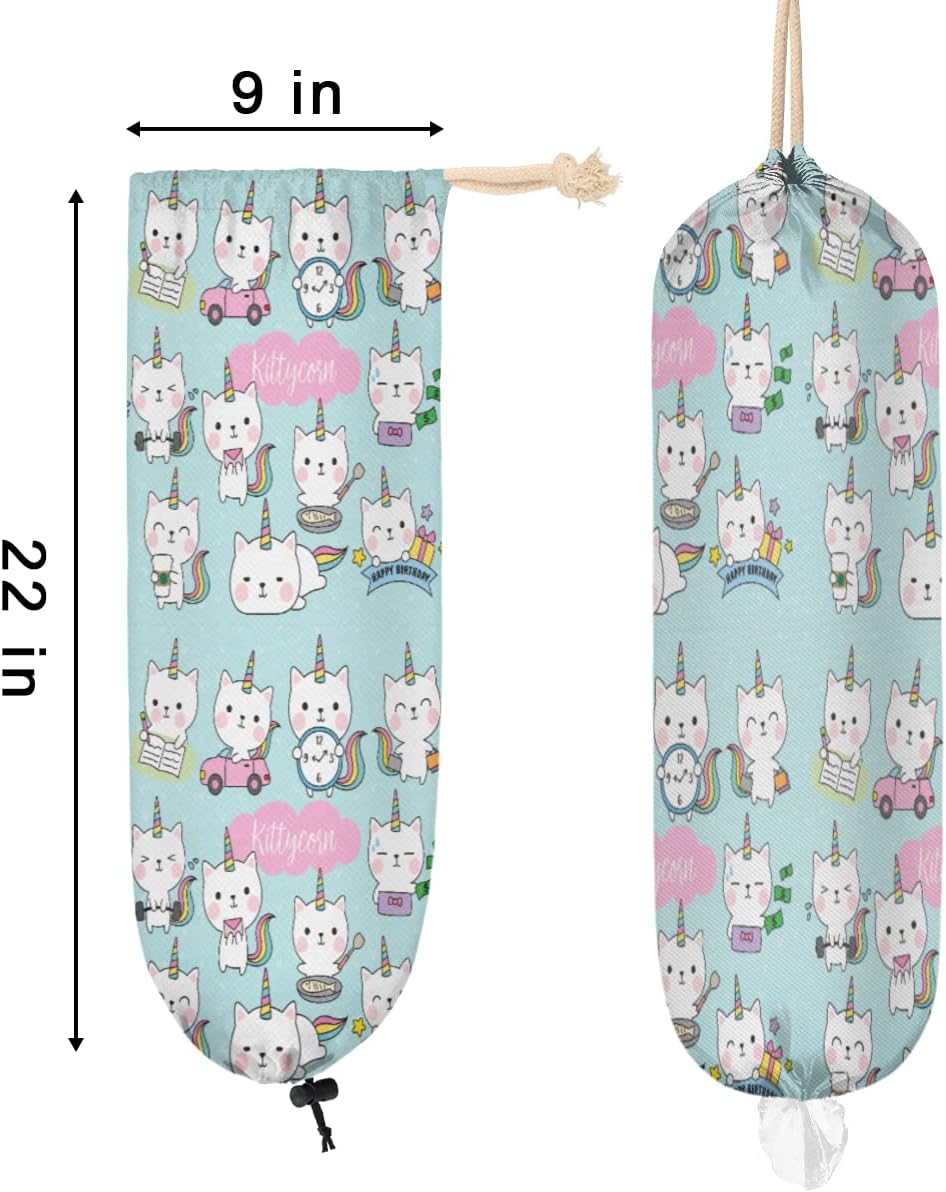 Soporte para bolsas de plástico para gatos de gatitos, reutilizable, organizador de montaje en pared, dispensador para gabinete de cocina, puerta,