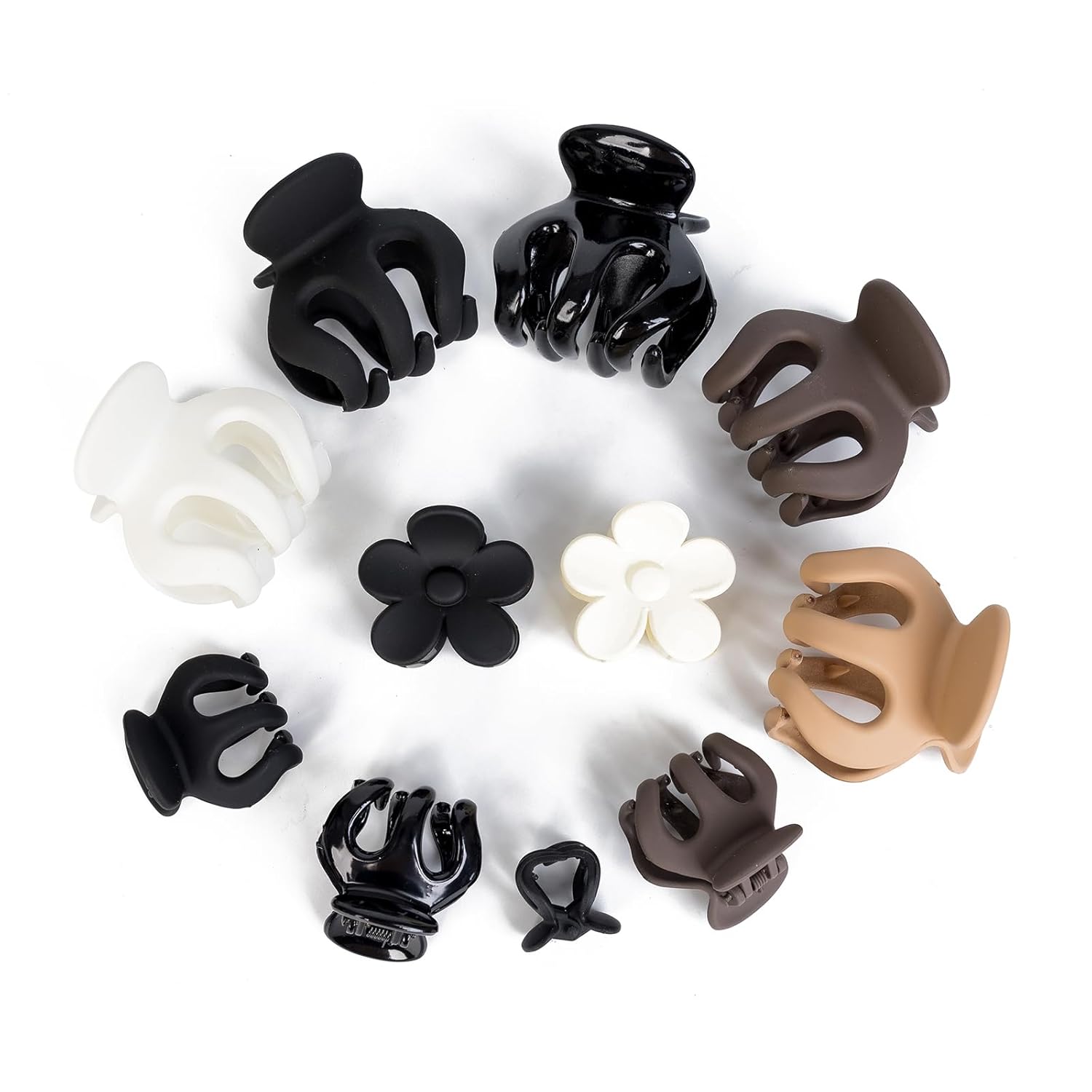 Agirlvct Pinzas pequeñas para cabello fino y grueso, 11 pinzas de mandíbula pequeñas mate, lindas pinzas para el cabello neutras de doble fila,