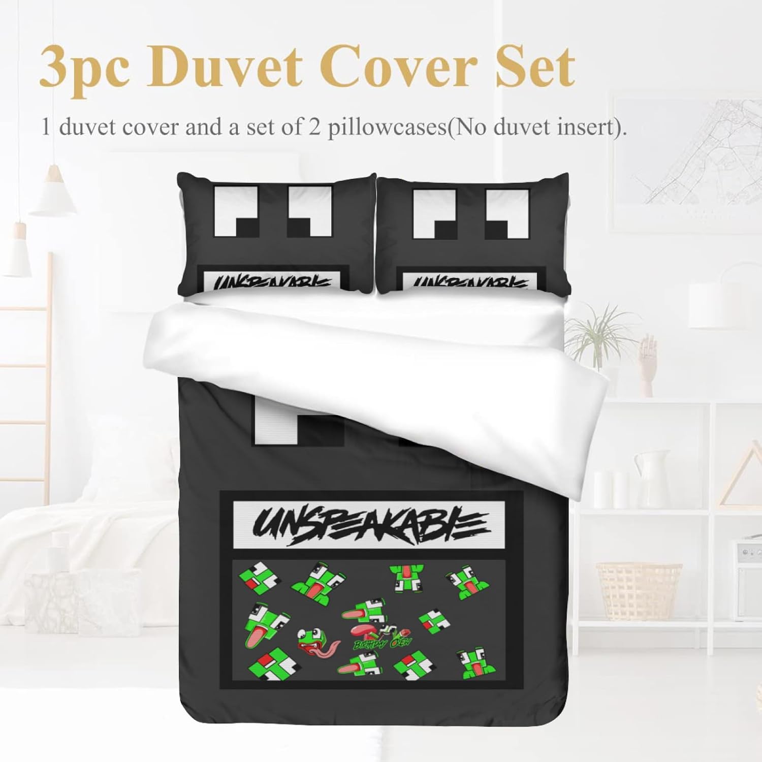 TOYOCC Juego de ropa de cama de 3 piezas con diseño de rana, tamaño individual, Queen de 90 x 90 pulgadas, divertido y bonito, juego de ropa de cama