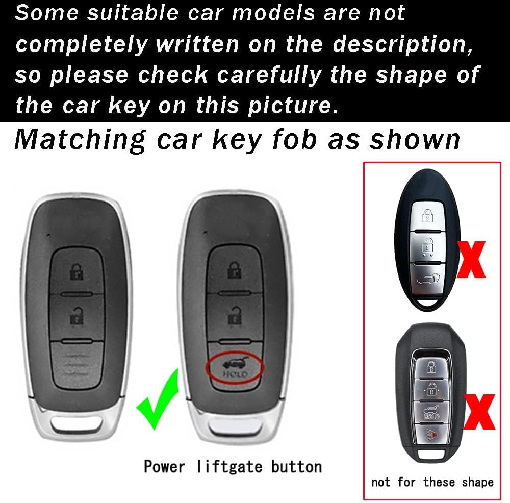 ontto Llavero de TPU de 3 botones compatible con Nissan 2023 Smart Remote Key Protector de protección completa Key Skin Anti-arañazos Chaqueta de