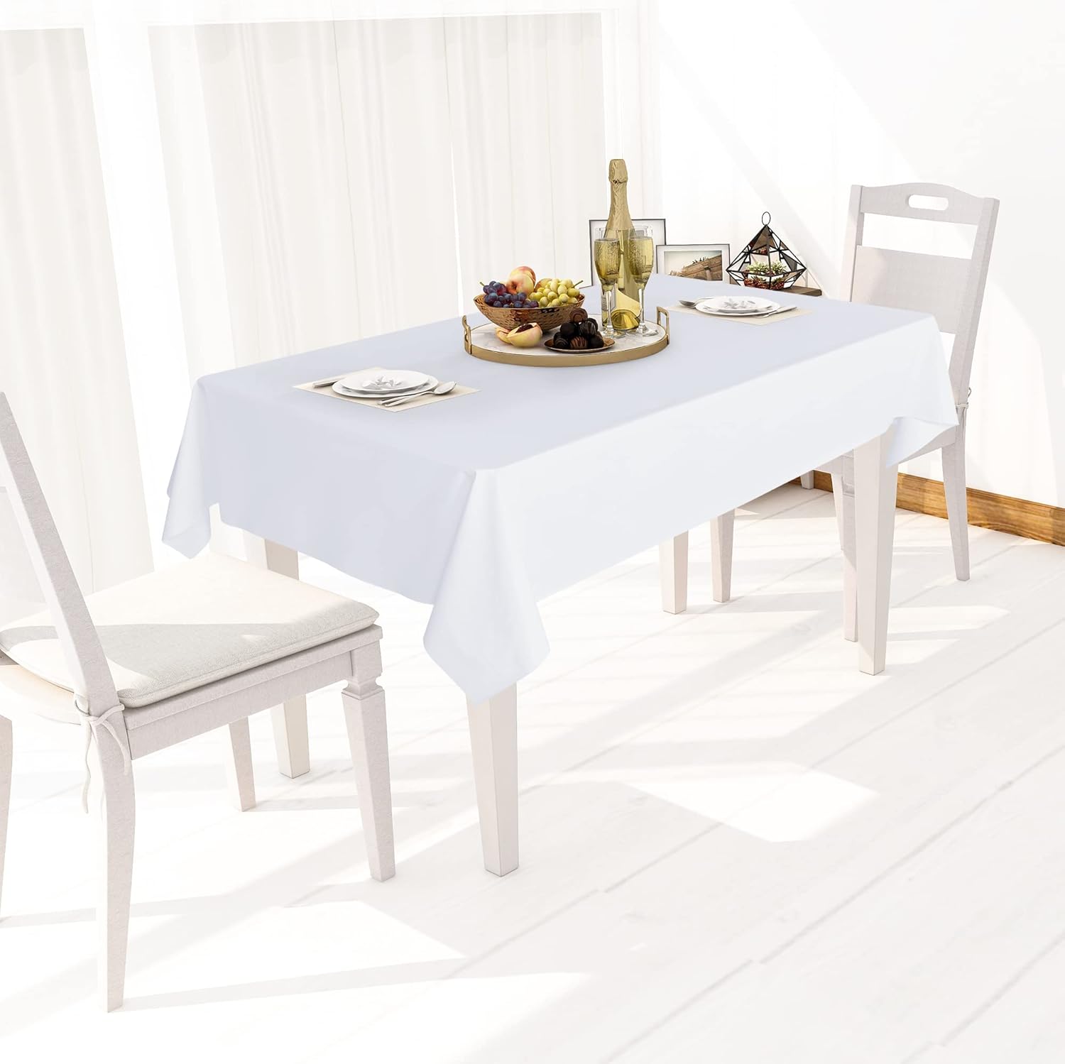 sancua – Mantel de cloruro de polivinilo 100% impermeable, a prueba de aceite y de derrames, mantel de comedor, bufé y campamento, fácil de limpiar