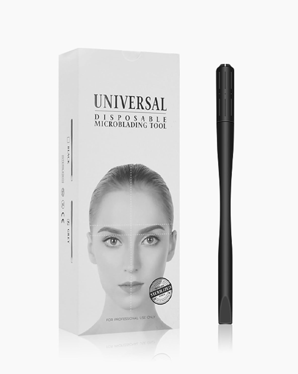 10 Uds Microblading Manijas Desechables Manual Microblading Pen Holder Rosa Nano 18 U .0.709 in Hoja Pigmento Esponja Esterilizado Microblade
