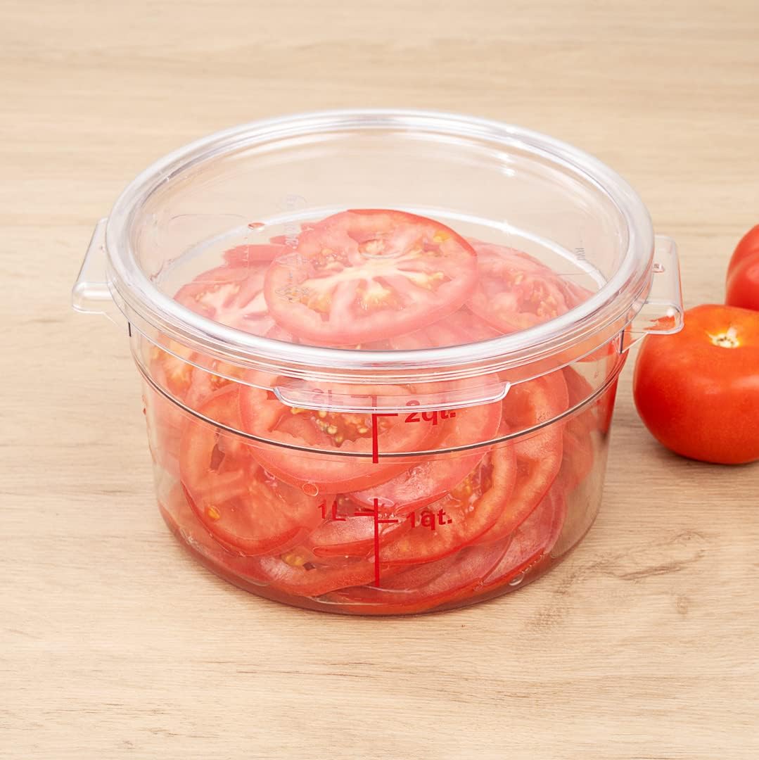 Restaurantware Solo tapa tapa Met Lux para contenedores de almacenamiento de alimentos de 2 y 4 cuartos de galón, 1 tapa redonda para contenedores