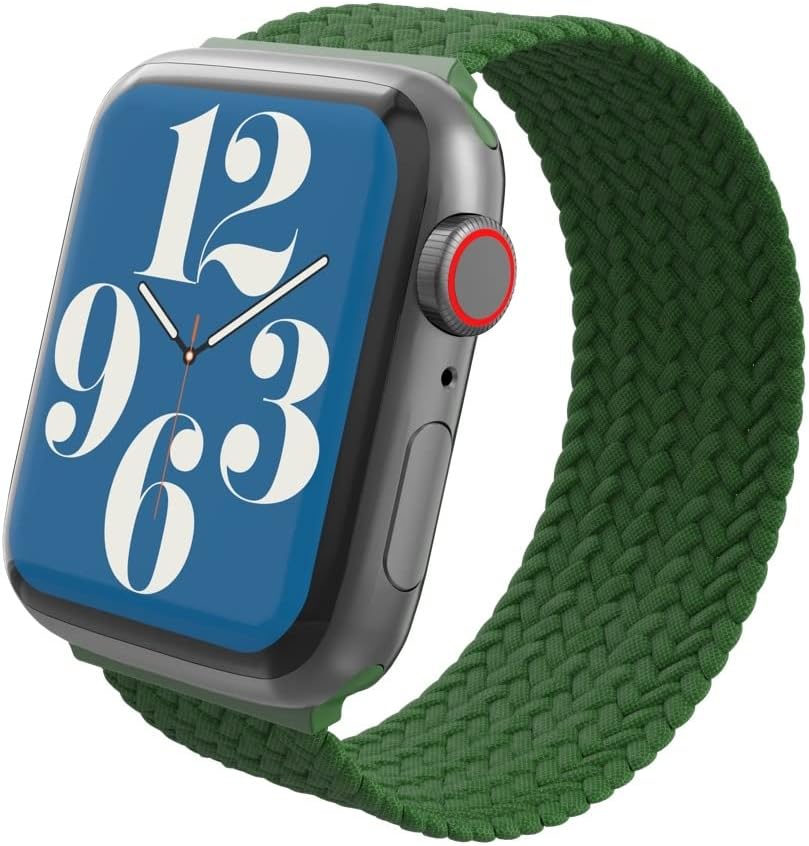 ZAGG Gear4 – Correa elástica trenzada Solo Loop – Verde bosque, compatible con Apple Watch de 1.65, 1.73 y 1.77 pulgadas, correas elásticas para