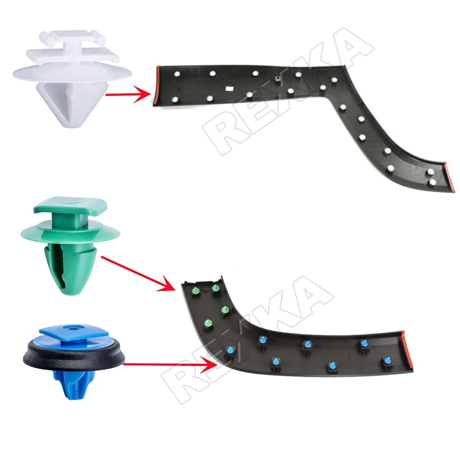 Rexka 20 juegos de clips de moldura de puerta para Jeep Renegade Fiat 500 5SR17JXWAA 68102758AA 68241251AA