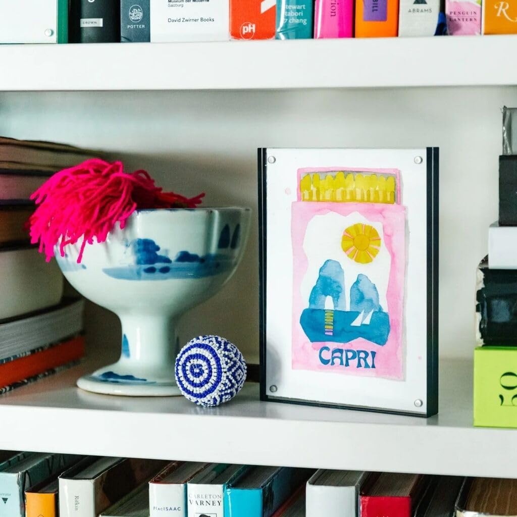 FURBISH Impresión artística de pared de viaje, diseño Capri Matchbook, decoración estética de pared, arte de pared moderno, decoración de habitación