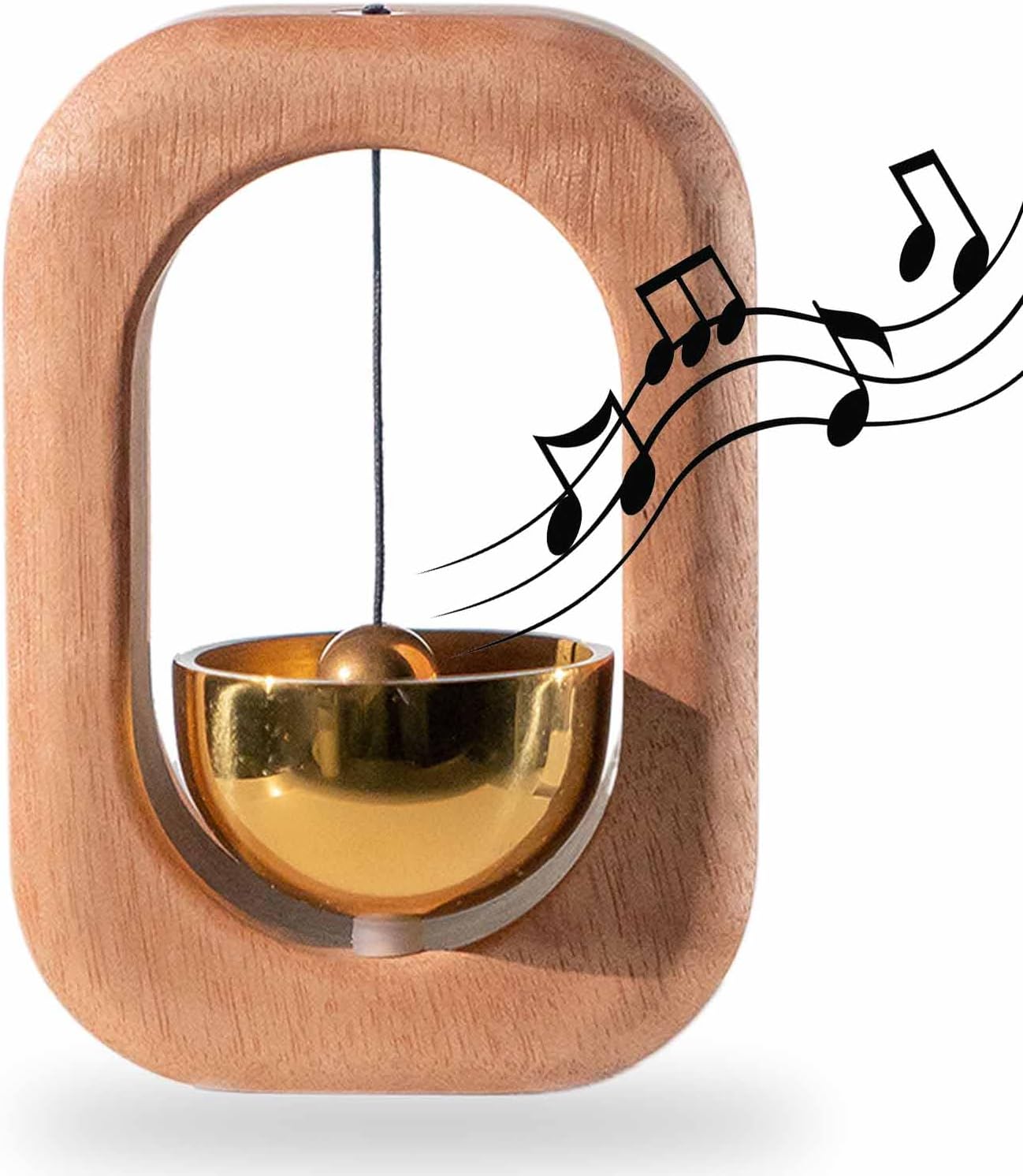 Campana de los comerciantes para apertura de puertas timbre de madera con fijación magnética, timbre colgante de madera decorativo en forma de