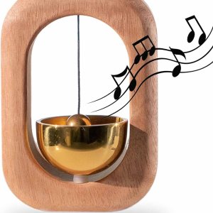 Campana de los comerciantes para apertura de puertas timbre de madera con fijación magnética, timbre colgante de madera decorativo en forma de Campana de los comerciantes para apertura de puertas timbre de madera con fijación magnética, timbre colgante de madera decorativo en forma de