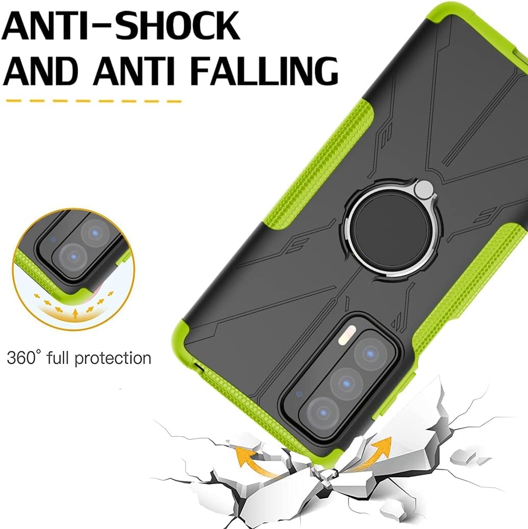 Funda compatible con Moto Edge 2021, Moto Edge 5G UW con protector de pantalla de vidrio templado, soporte magnético con soporte magnético para