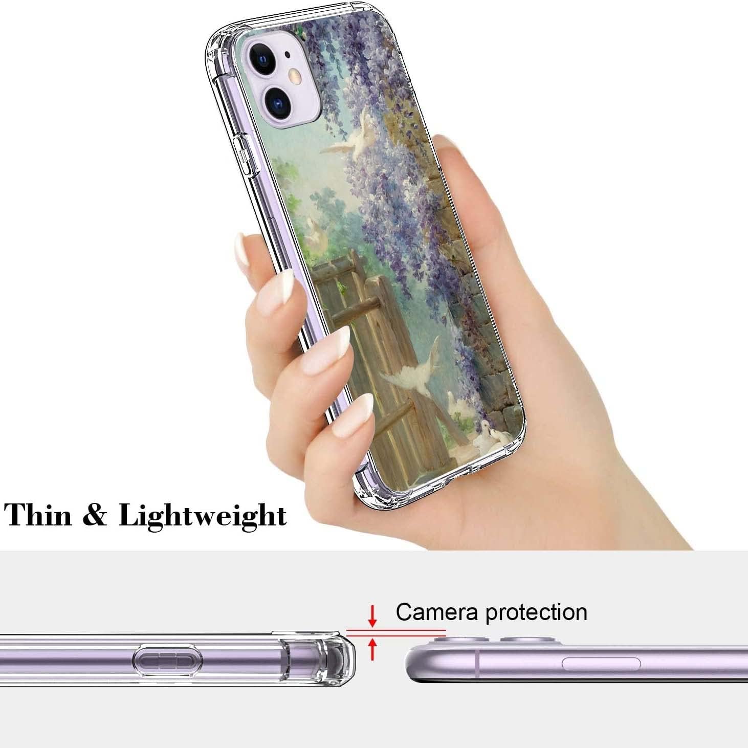 Funda protectora de estilo retro estético con pintura al óleo para iPhone 11, diseño renacentista, flexible, TPU, a prueba de golpes, compatible con