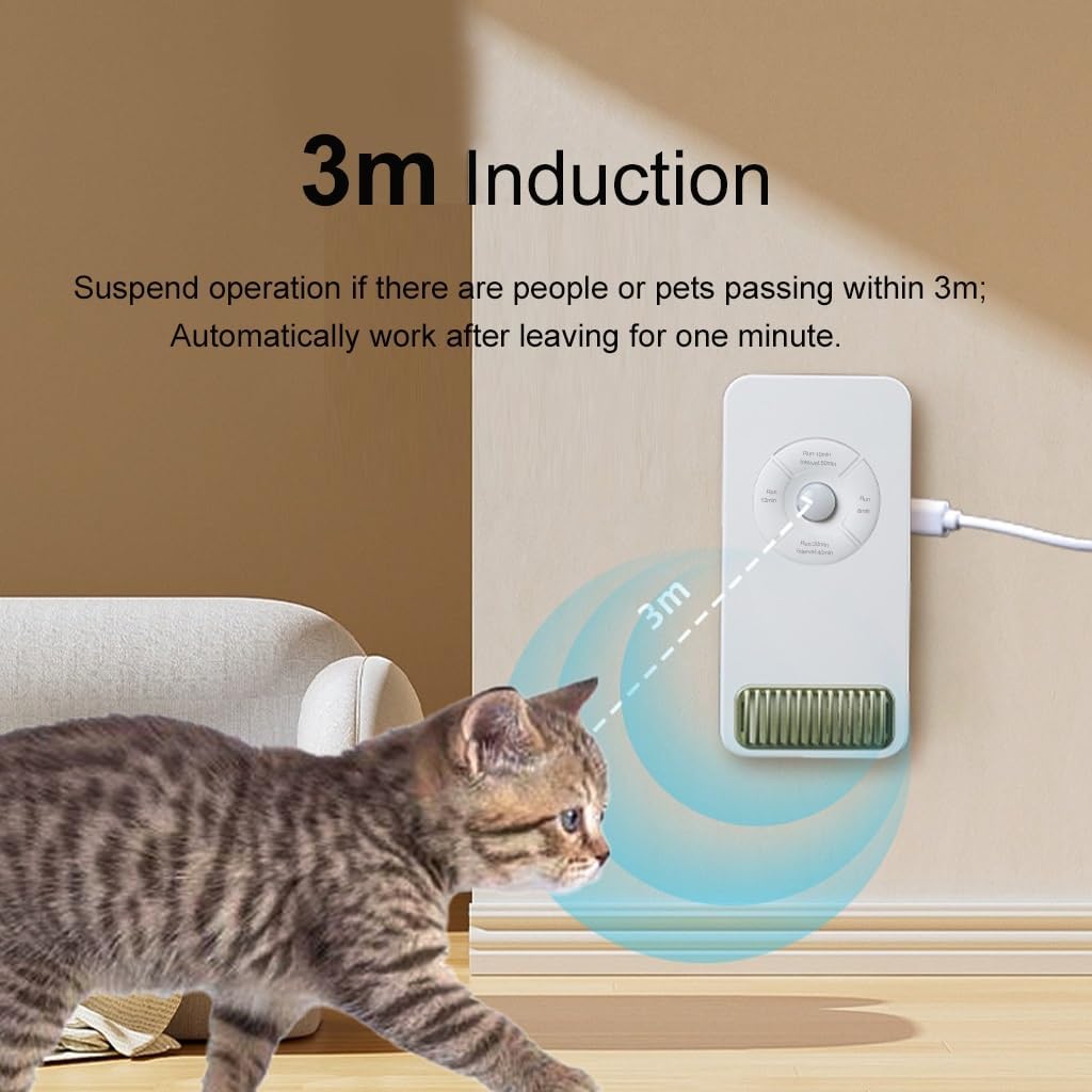 Desodorizador de arena para gatos con enchufe para el hogar, purificador de aire para mascotas, limpieza profunda de ozono para reducir los olores