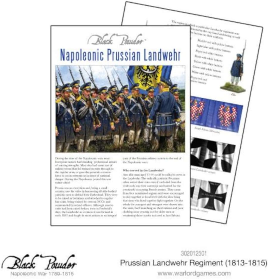 Polvo negro Prusiano Landwehr Regimiento Napoleónico Guerra 1813-1815 Kit de modelo de plástico de guerra militar 302012501