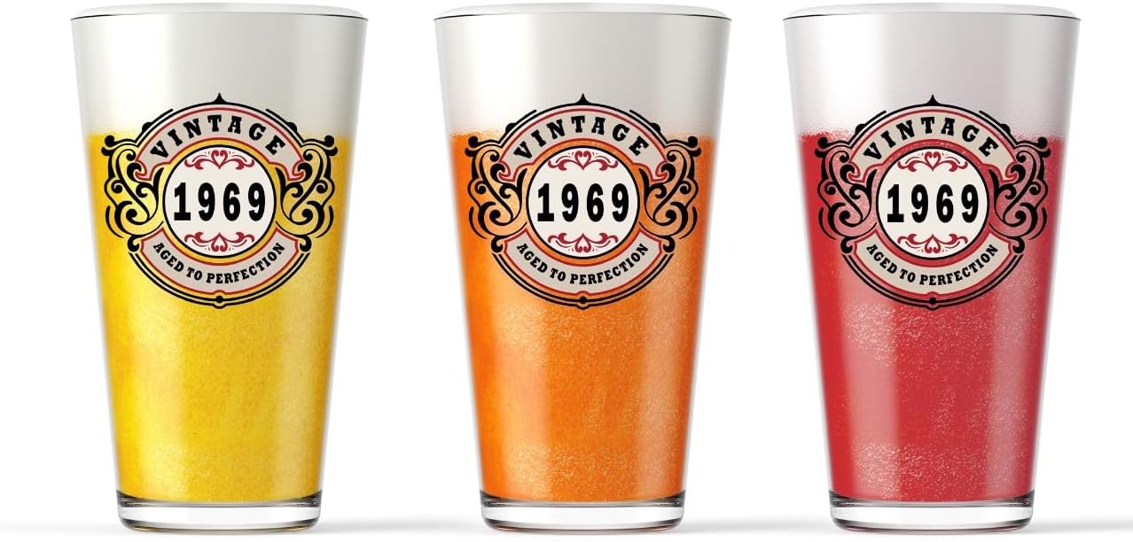 Regalos de cumpleaños número 54 para hombres  Vasos de cerveza vintage vintage de 16 onzas para hombres y mujeres  Envejecido a la perfección
