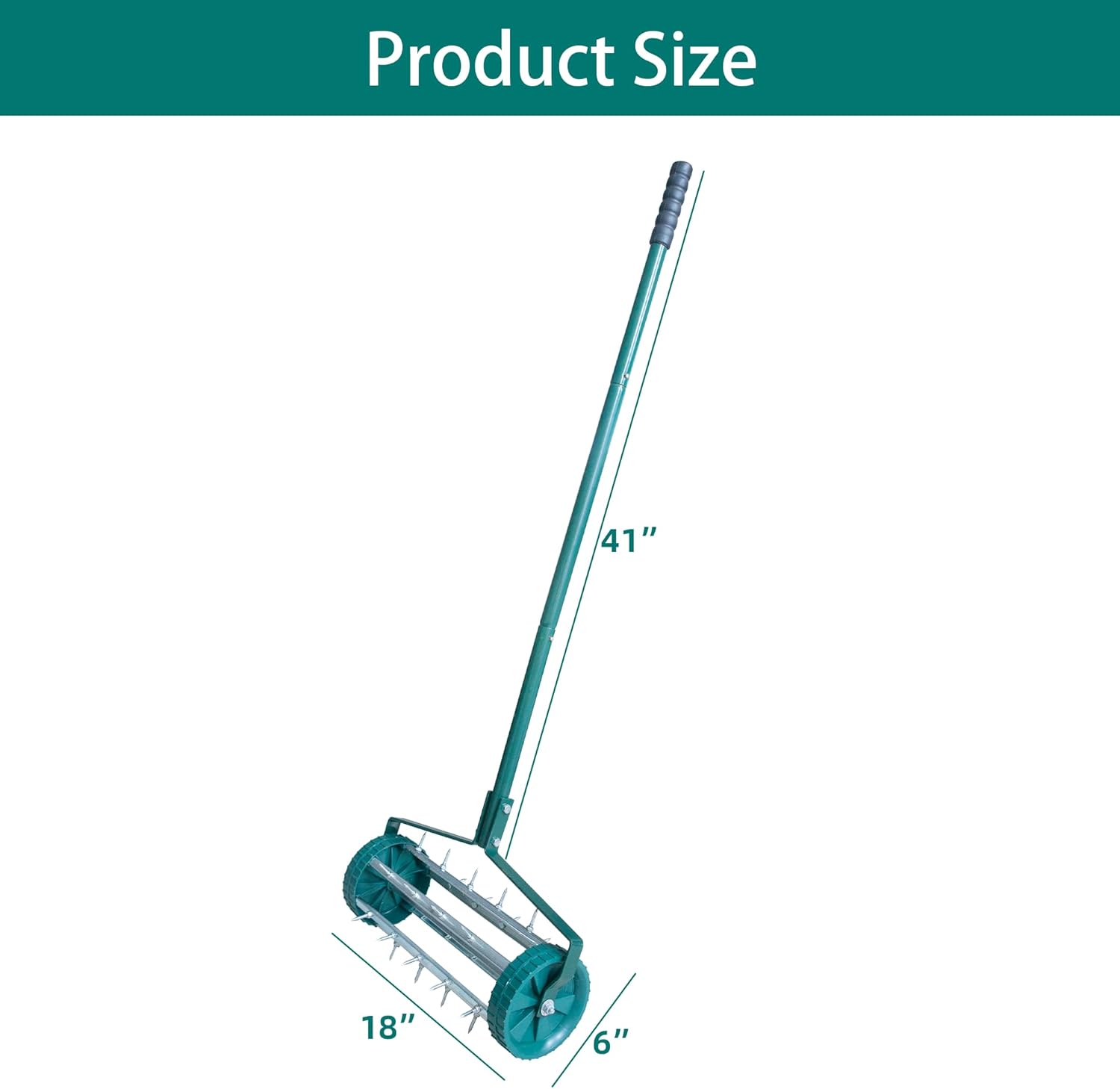 Thunderbay Aireador de césped de 18 pulgadas con pico de alta resistencia para jardín y patio, con mango de 40.5 pulgadas