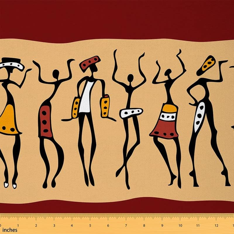 Feelyou The Yard – Tela temática de mujer africana, tela de tapicería con patrón africano para sillas, tela decorativa de estilo exótico tradicional