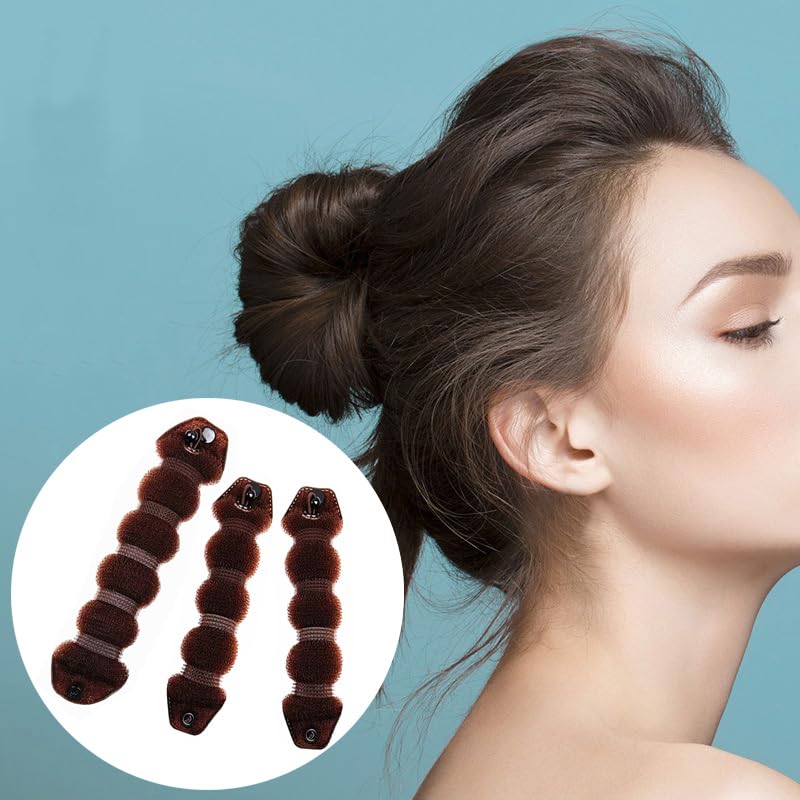 3 piezas Magic Hair Styler Donut Hair Bun Maker Styling Twist Ring Former Shaper Hair Trenzado Herramienta Rizador de Pelo Accesorio 1 Grande 2