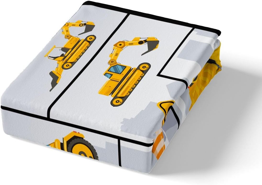 Juego de sábanas de automóvil de dibujos animados, juego de sábanas de construcción para niños, juego de ropa de cama de camiones para niños y