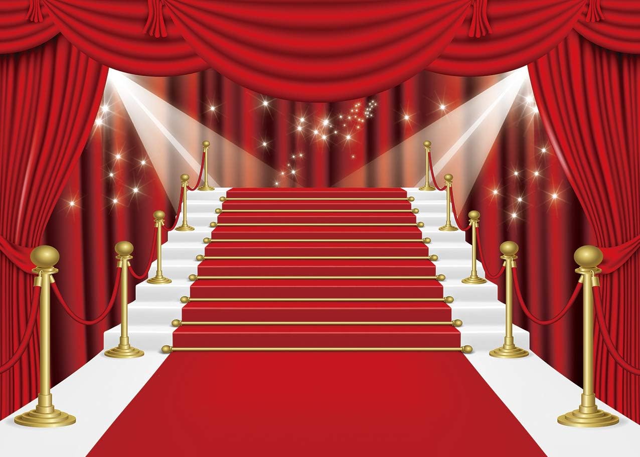 INRUI Cortina roja, telón de fondo para fotografía de escenario, película de alfombra roja, cortina roja, estrellas, celebridad, fiesta, telón de