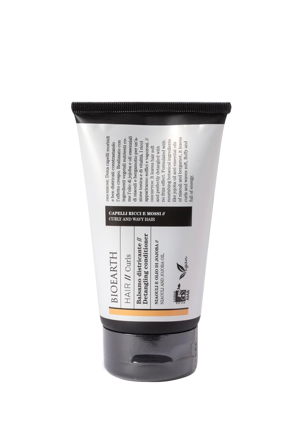 BIOEARTH Acondicionador desenredante para cabello rizado y ondulado, con efecto tonificante y vitalizante, Made in Italy, vegano, certificado AIAB,
