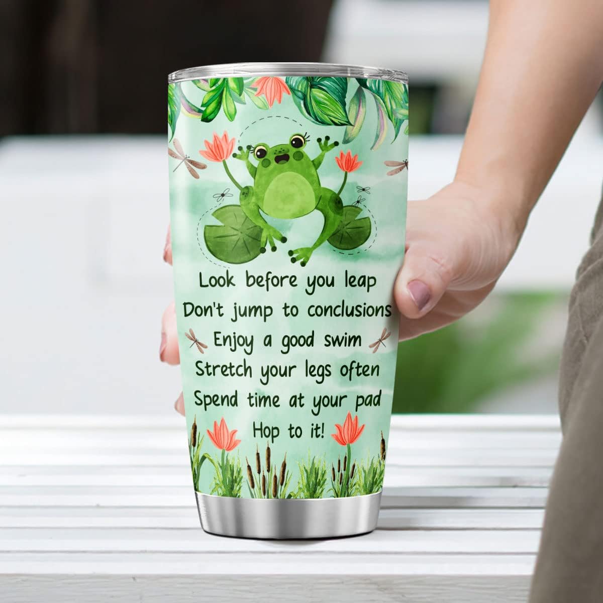 CUBICER Vasos de café de rana verde para mujer, vaso de acero inoxidable de 20 onzas, taza de taza con aislamiento divertido, tazas de viaje,
