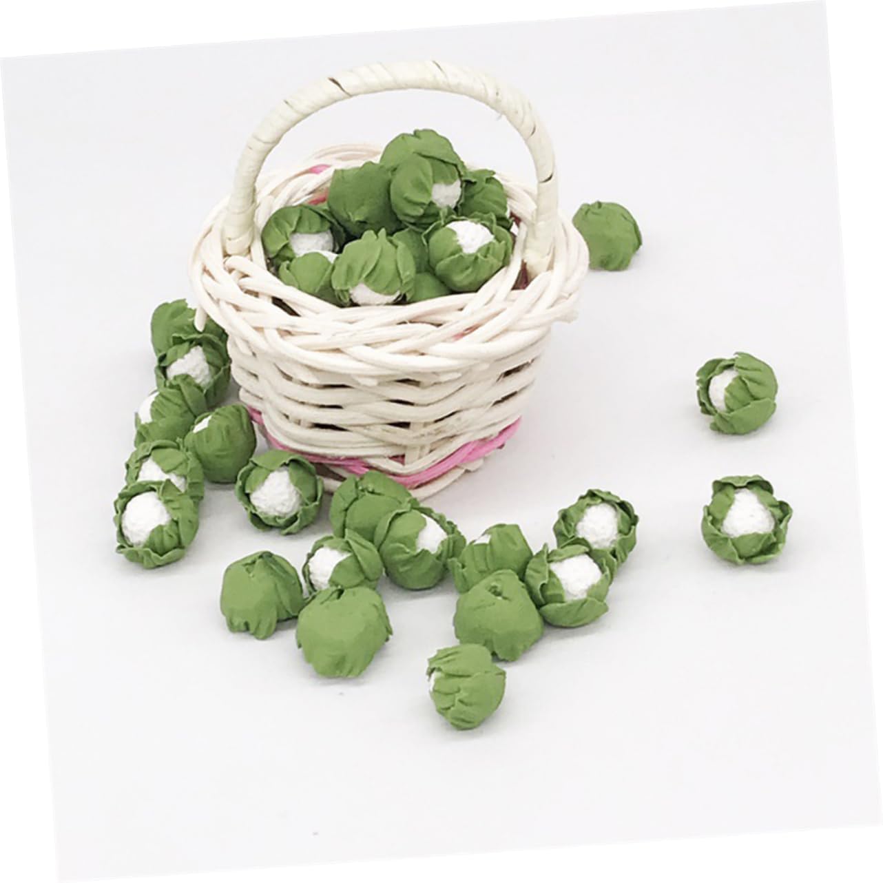 SAFIGLE Miniaturas Coliflor 5 Uds. Coliflor falsa arcilla falsa verduras brocoli verde mini flores artificiales mini repollo chino miniatura coliflor