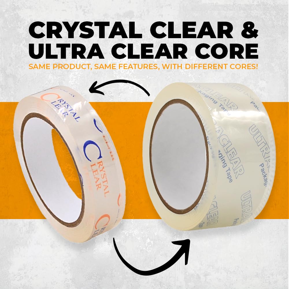WOD CST22CC – Cinta de embalaje transparente transparente, 3 pulgadas x 110 yardas, para envíos y protección, cubierta de etiquetas, laminación y