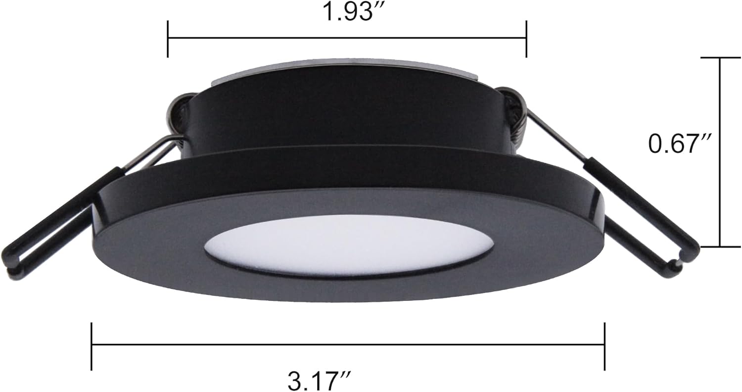 Facon Luz LED de disco de 3 pulgadas, 12 V, súper delgada, empotrada, luz interior de 12 voltios para casas rodantes, caravanas, caravanas,