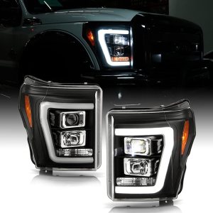 ACANII – Para Ford F250 F350 SuperDuty 2011-2016 Tubo LED negro con proyector LED integrado Faros delanteros izquierdo+derecho ACANII – Para Ford F250 F350 SuperDuty 2011-2016 Tubo LED negro con proyector LED integrado Faros delanteros izquierdo+derecho