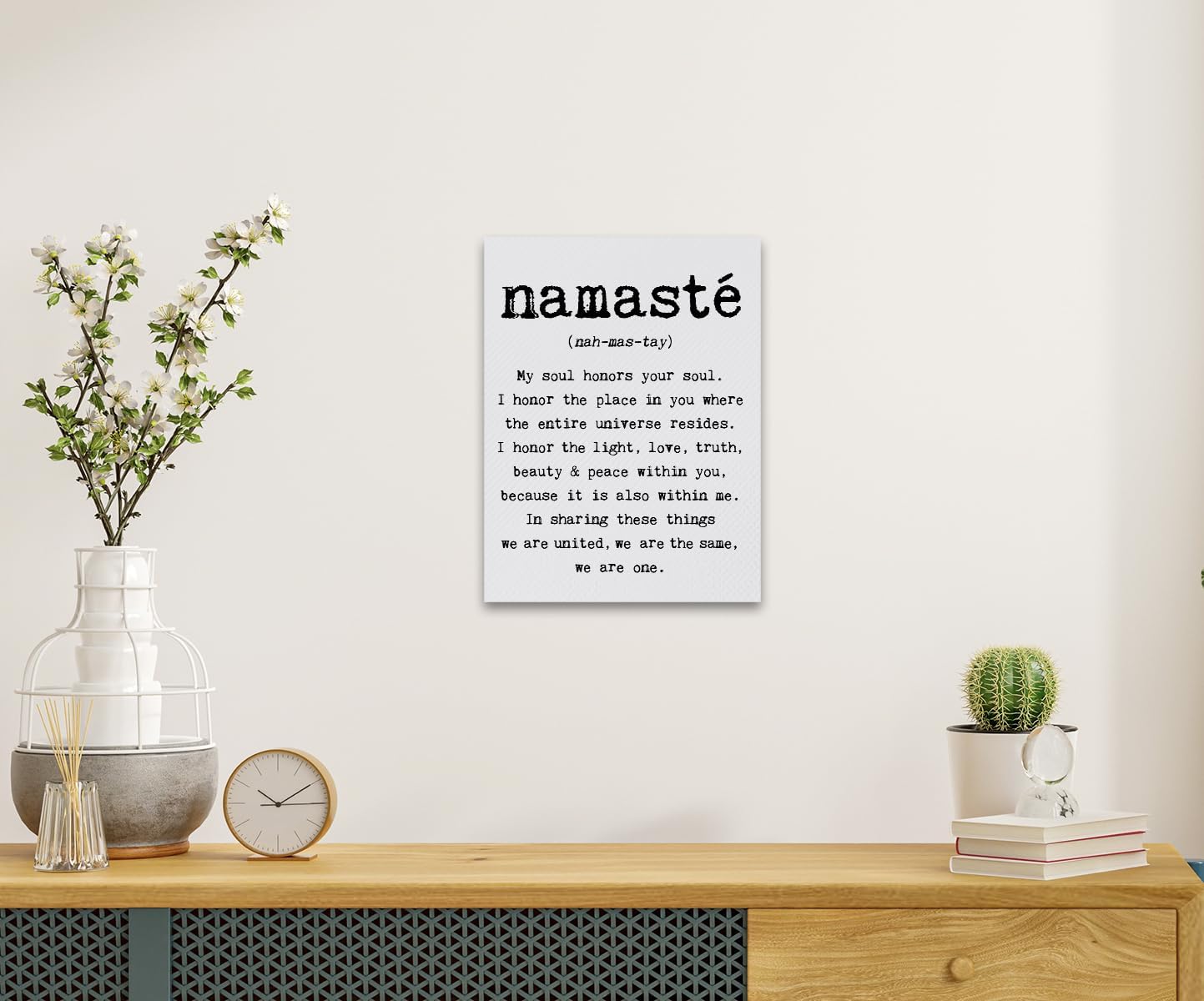 Nogrit Namaste Meaning Mindfulness Zen Yoga – Arte de pared de 11 x 14 pulgadas, decoración temática de meditación para el hogar, dormitorio, sala