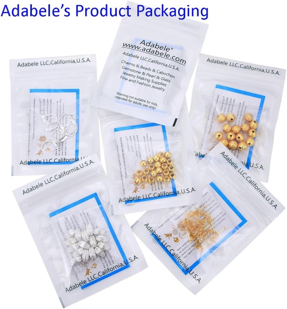 Adabele SS90-2 – 4 ganchos redondos para aretes de plata de ley con circonita cúbica de 0.630 in (0.63 pulgadas) con diamantes sintéticos,
