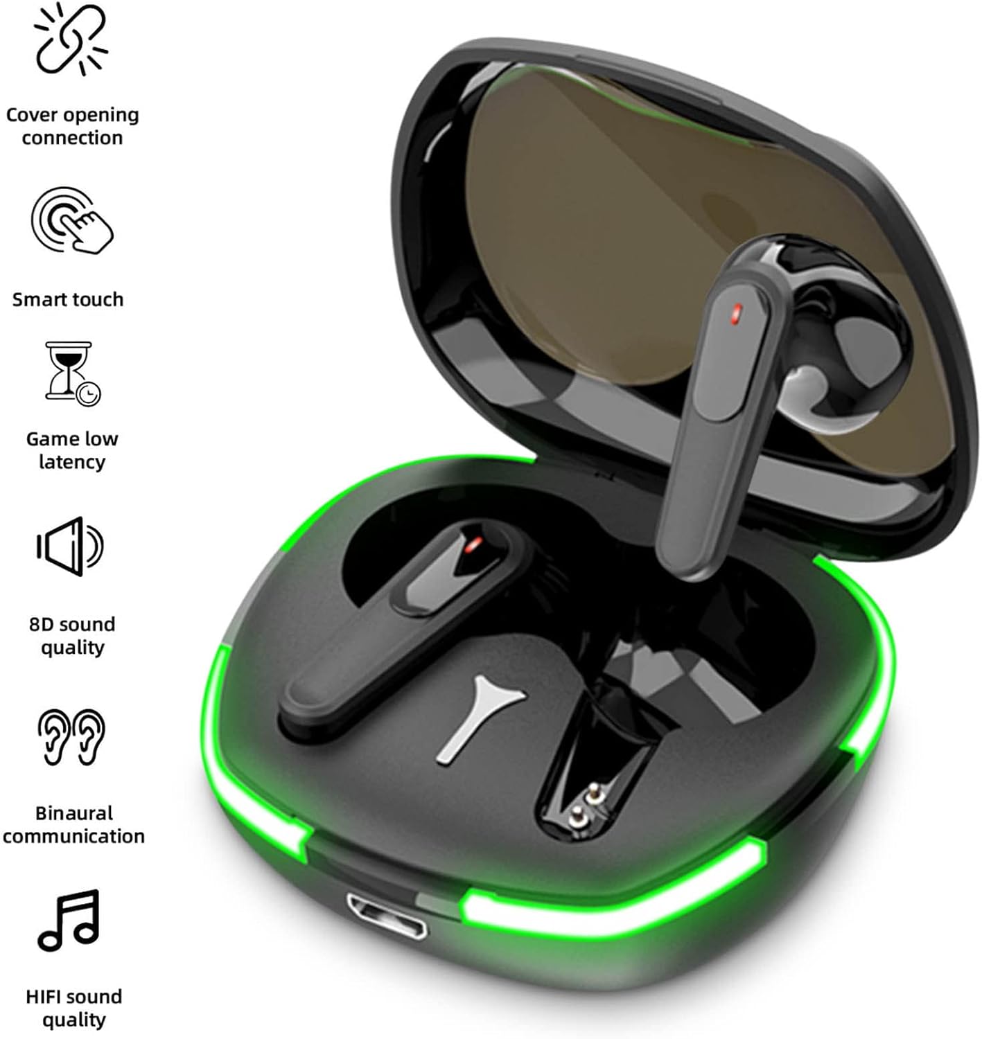OAVQHLG3B Auriculares inalámbricos Bluetooth Auriculares Bluetooth Auriculares inalámbricos Bluetooth 5.1 Pantalla digital Reducción de ruido