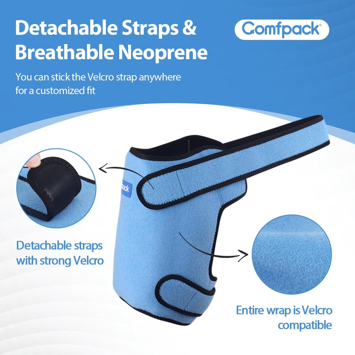 Envoltura de hielo de cadera después de la cirugía, soporte de compresión reutilizable con gel caliente y frío para lesiones, bursitis de cadera,