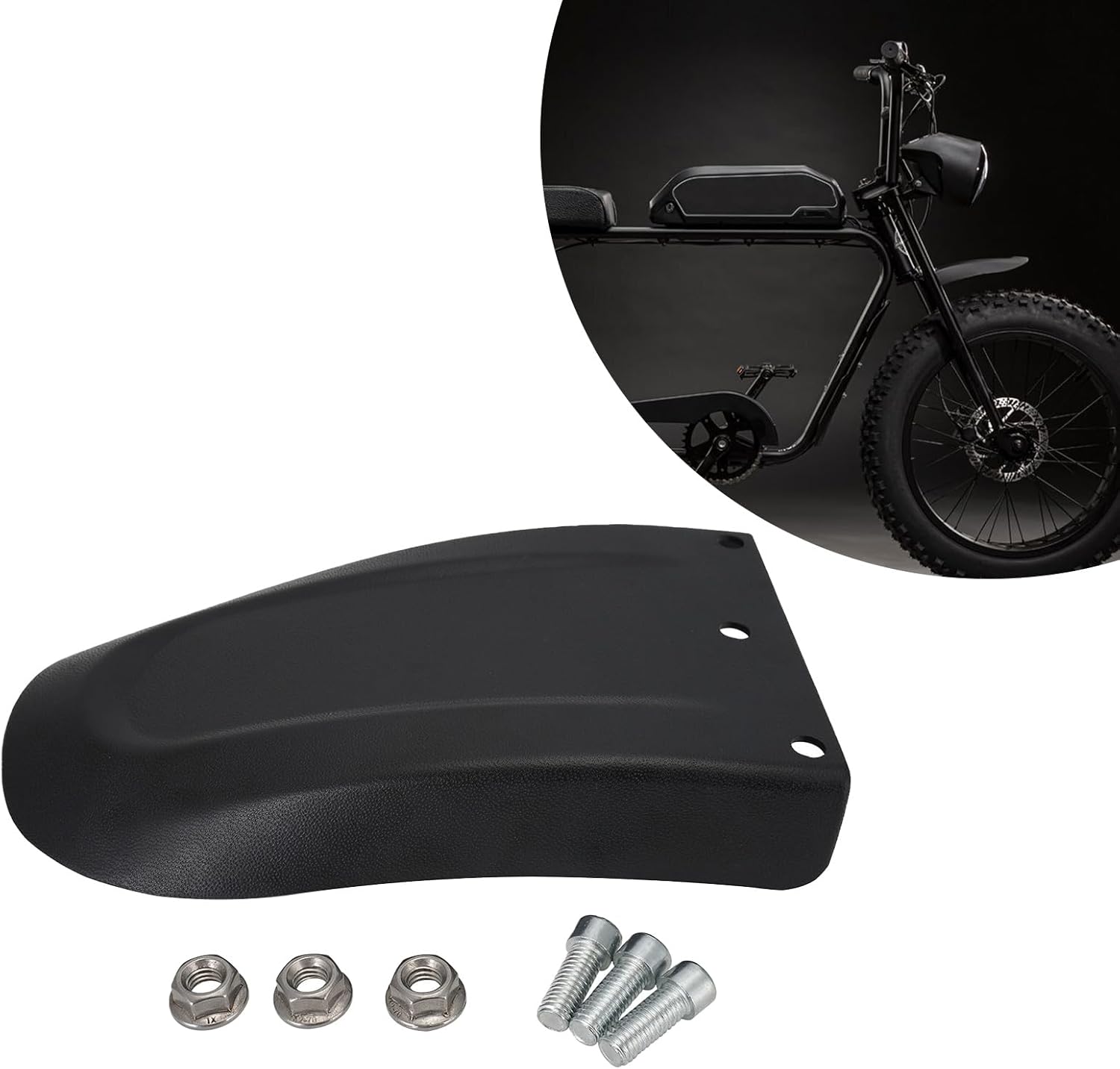 Guardabarros delantero para Super 73, guardabarros delantero PP para bicicleta eléctrica Super 73 S1Super 73 S2Super 73 RX negro
