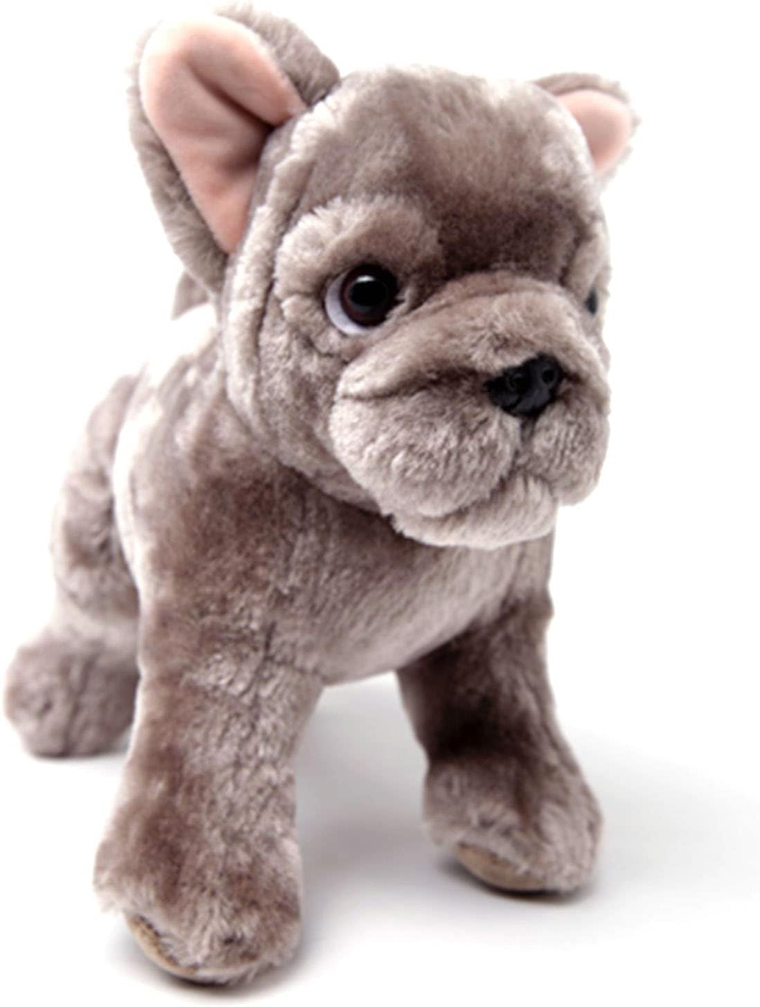 zinici Peluche de bulldog francés  Animal de perro de felpa Frenchie esponjoso  Regalo de juguete suave para niños  8 pulgadas