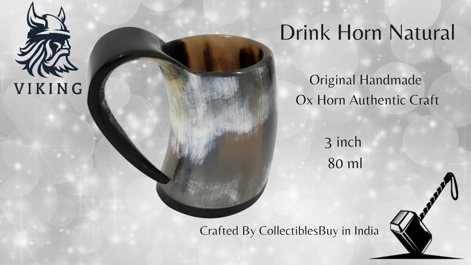 Taza pequeña de cuerno vikingo para beber, aguamiel y cerveza, Stein Ancient Ale Shot Glass Bar & KItchen Decor Set de 4 hechos a mano