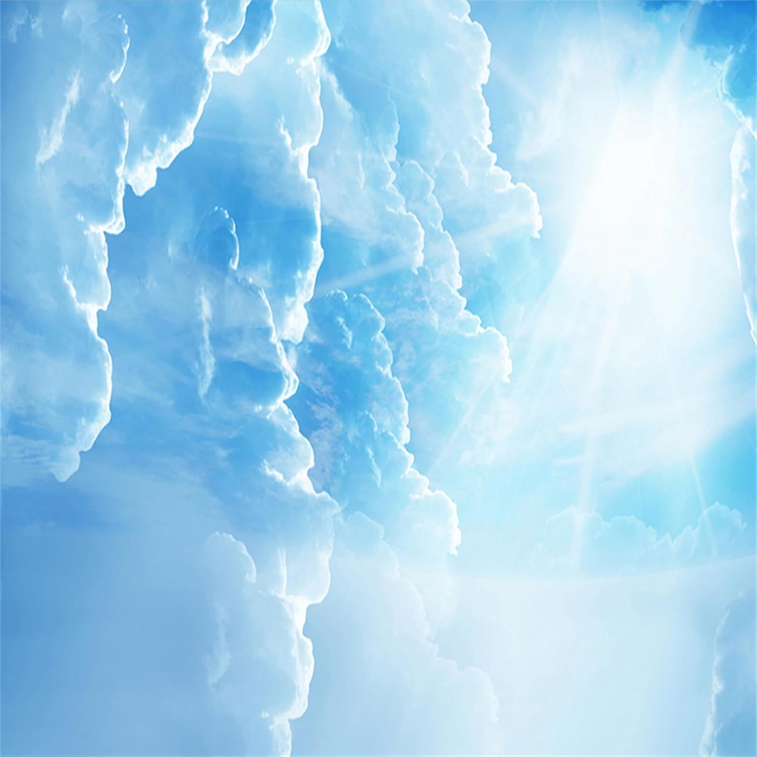 Vinilo 3D de cielo azul y nubes blancas, calcomanías de pared con ondas de nube, murales de pared extraíbles, decoración de pared para dormitorio de