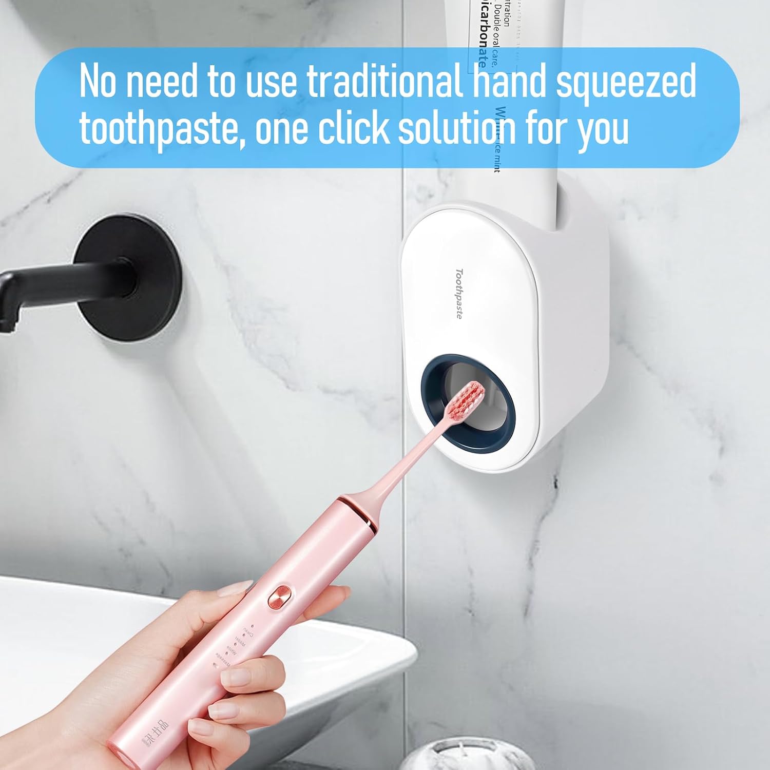 GFBEBDV Limpiador de cepillos de dientes y extrusora automática de pasta de dientes, limpiador de soporte para cepillos de dientes, secado y
