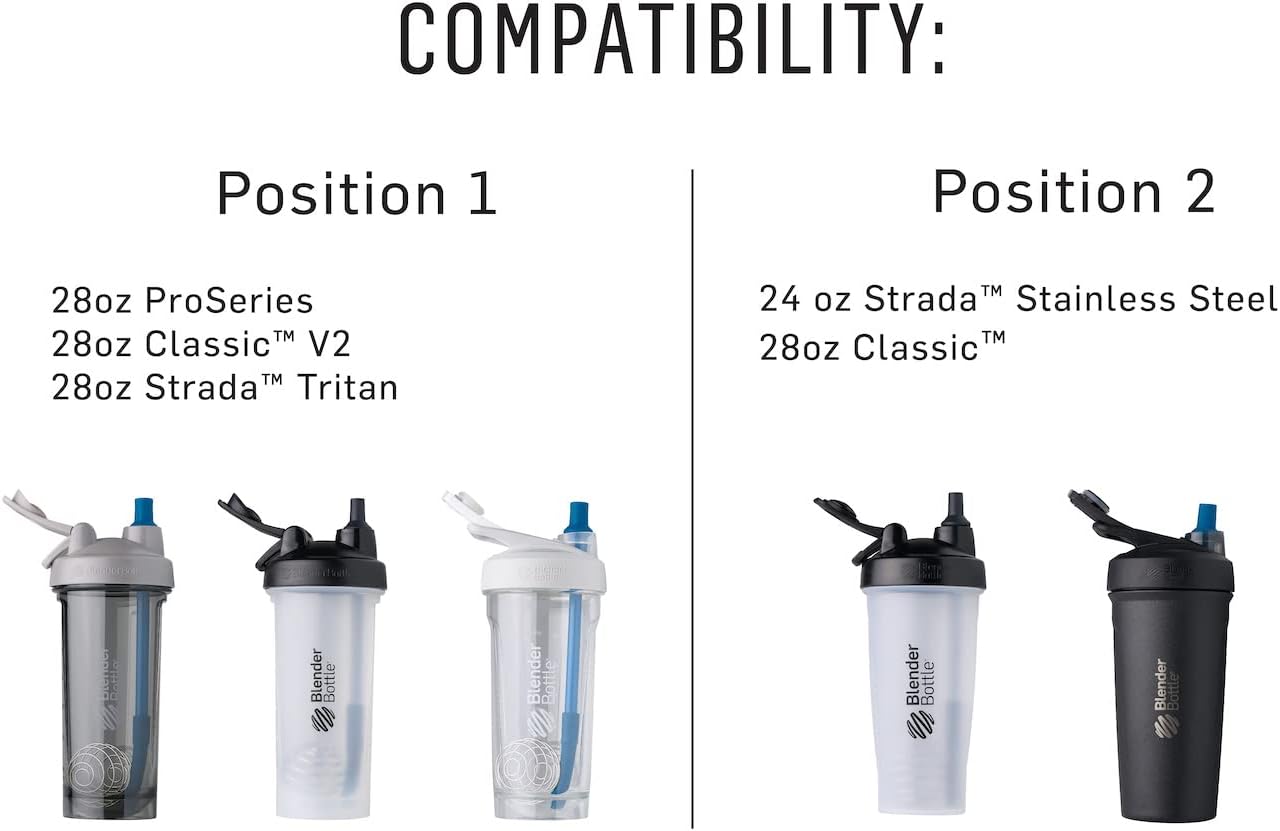 Stay-In-Bottle – Pajitas de silicona reutilizables para botellas BlenderBottle Shaker, color negro y azul (paquete de 2)