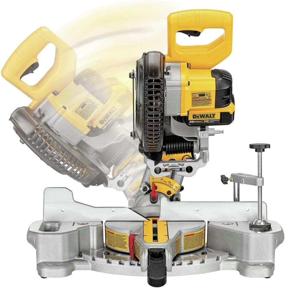 Dewalt DCS361M1-DCB204-2-BNDL 20V MAX XR Kit de sierra ingletadora deslizante inalámbrica de iones de litio cepillado de 7-14 pulgadas con paquete