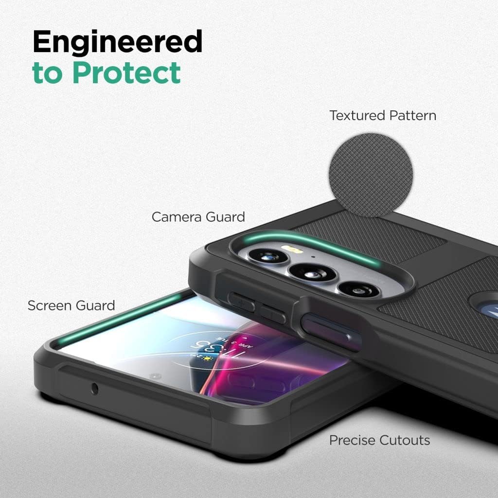 Falcon Armor Funda para Motorola Edge Plus 2022 – Funda protectora resistente para teléfono (negro)