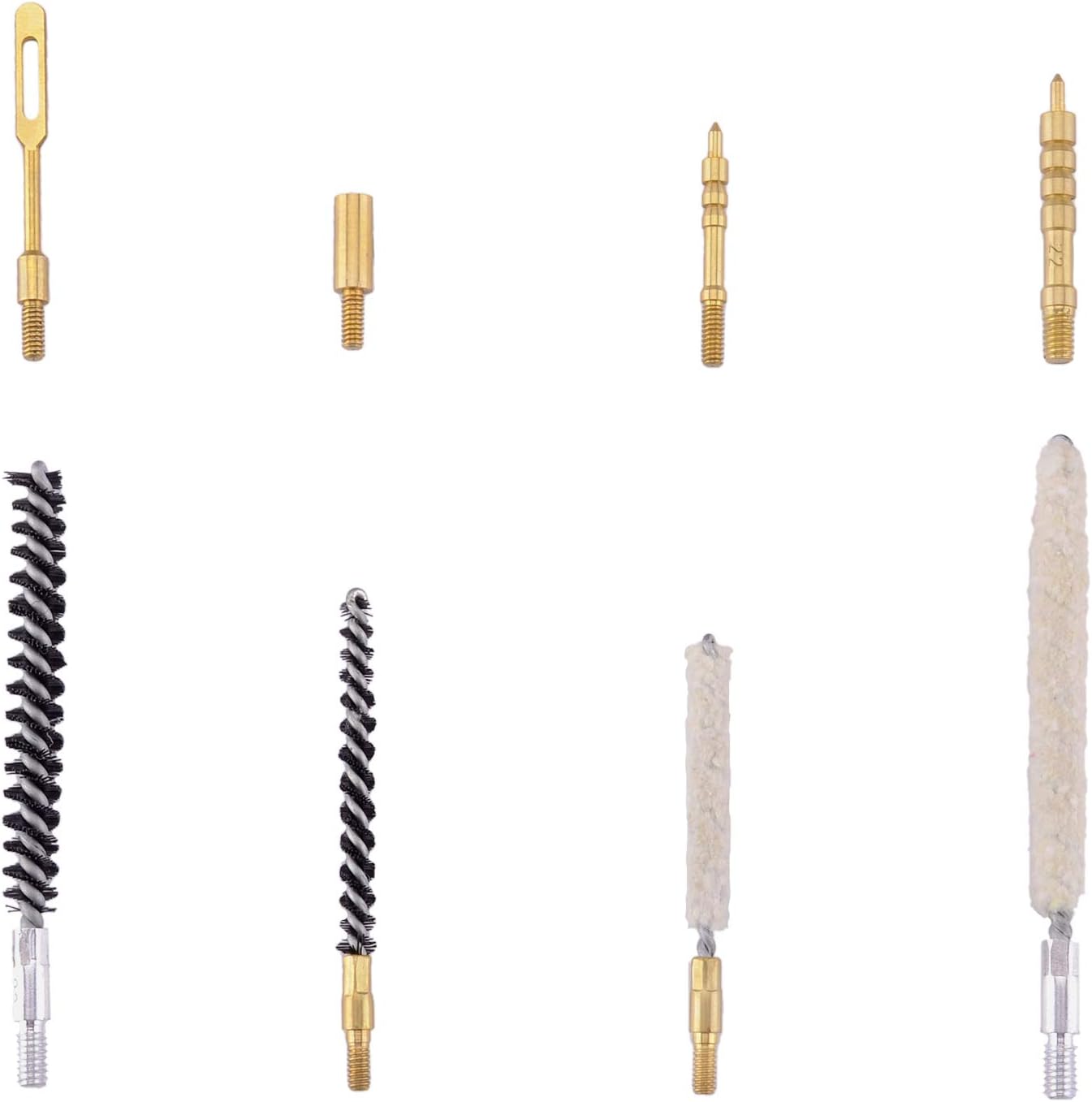 Raiseek Kit de limpieza de pistola de aire .177 Cal y .22 Cal con fregona de algodón, cepillos de nailon y cable flexible