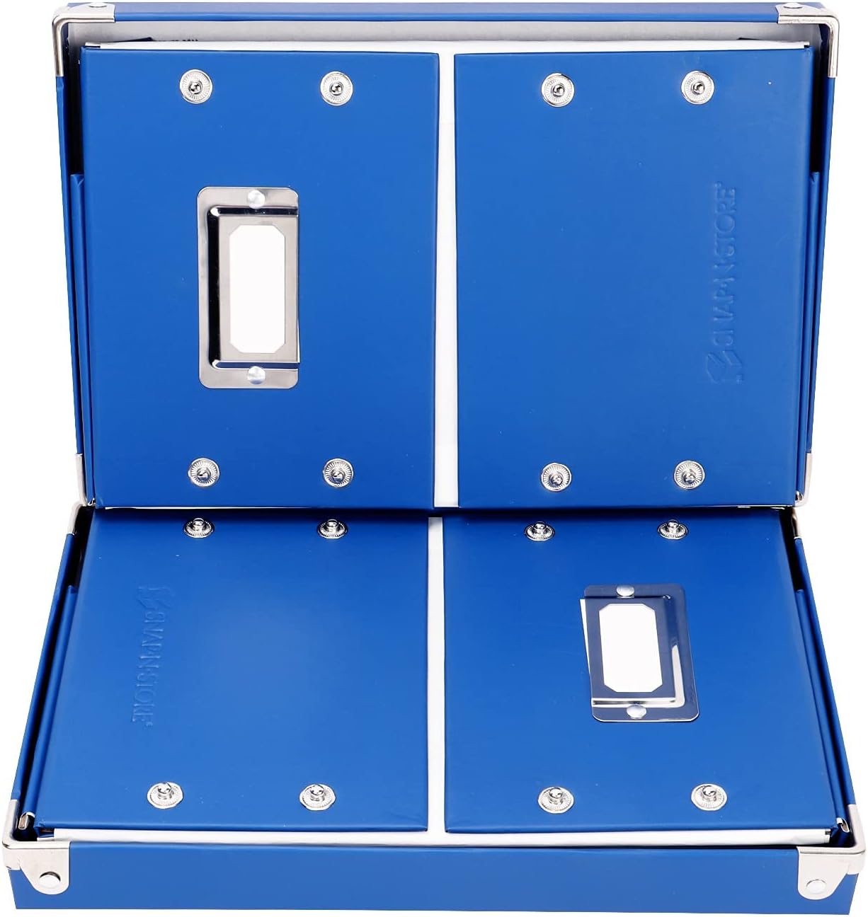 Snap-N-Store Caja de almacenamiento con soporte para tarjetas de índice, caja organizadora plegable para 1100 tarjetas flash, tarjetas de negocios,