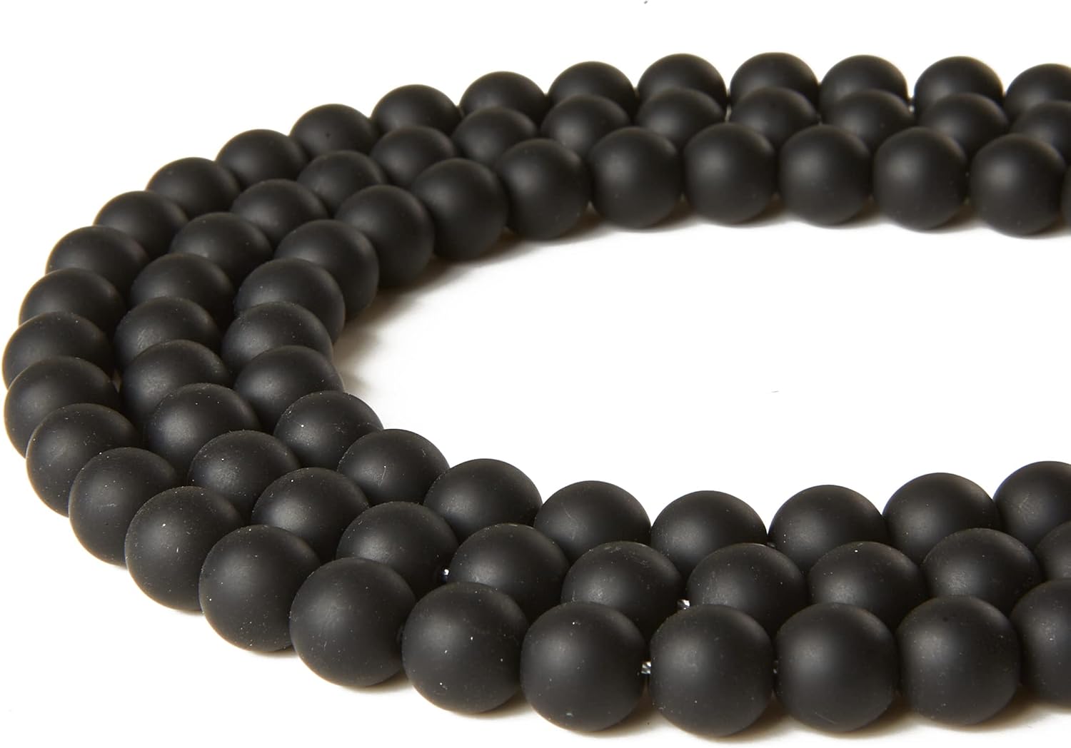 100 cuentas redondas sueltas de color negro mate de 0.236 pulgadas para hacer joyas