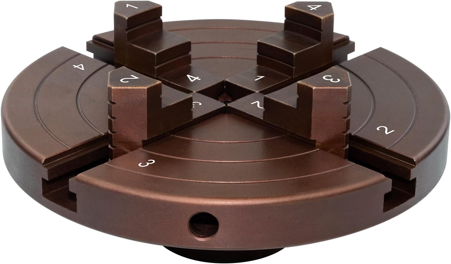 Juego de mandril de torno de madera de 6 pulgadas, rosca de 1-14 x 8 tpi y adaptador de 1 x 8 tpi, juego de mandíbulas de torneado de madera de 4