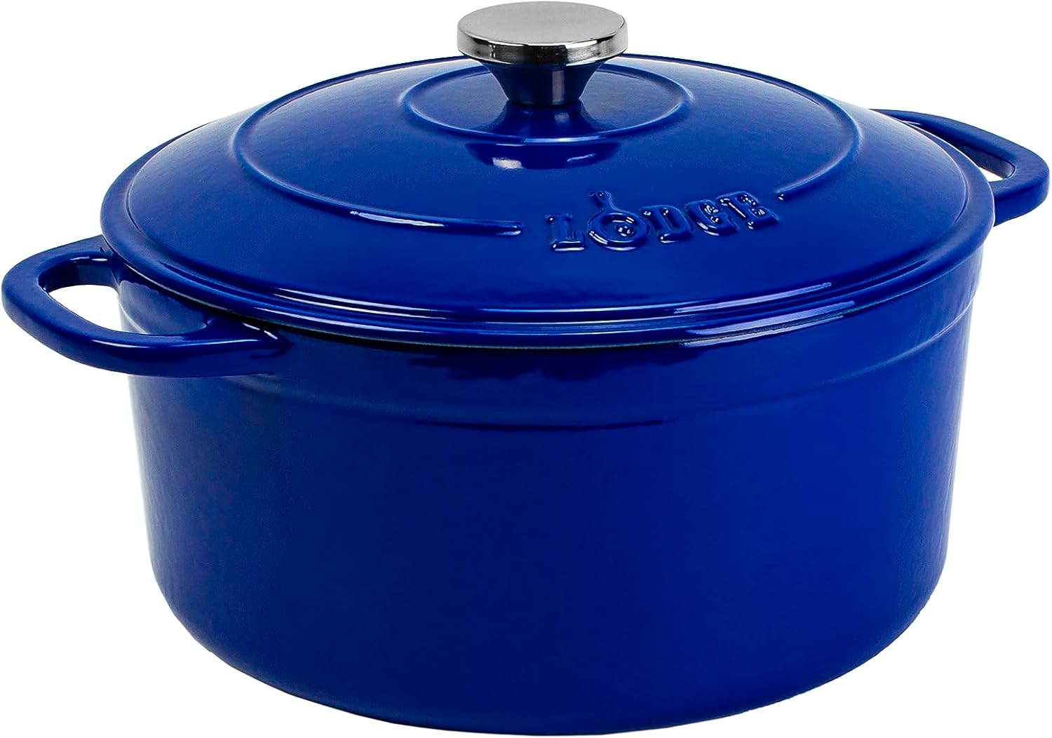 Lodge -Horno holandés de hierro fundido esmaltado de 6.5 cuartos de galón con tapa, asas dobles – apto para horno hasta 500 F o en la estufa – uso
