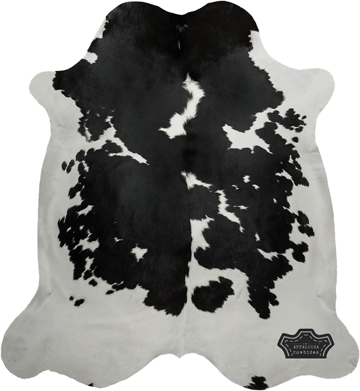 Appaloosa Cowhides Alfombra de piel de vaca auténtica, alfombras naturales en blanco y negro para estética de sala de estar y dormitorio, alfombra