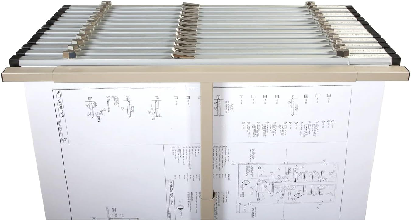 Estante Brookside Design para guardar dibujos técnicos, Beige