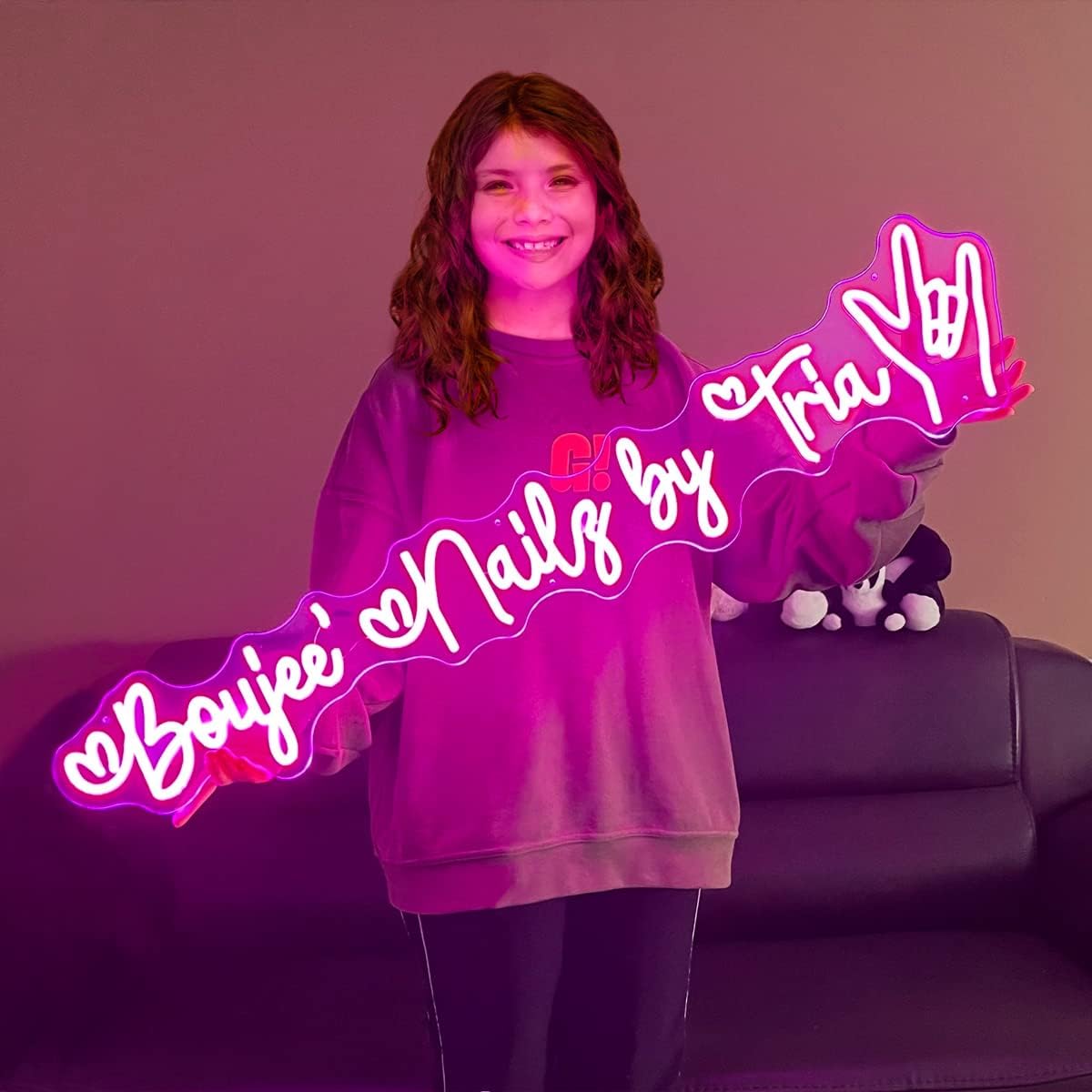 Letreros de neón personalizados, letreros de neón personalizados para decoración de pared para dormitorio, adolescente, niña, letrero con nombre