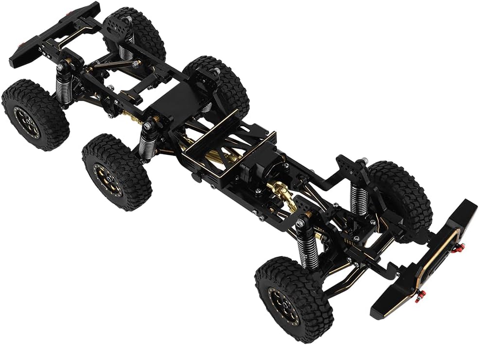 TRX-4M – Marco de chasis de coche de metal 6×6 RC con ejes traseros delanteros medios caja de cambios DIY para TRX4M 118 RC Crawler piezas de